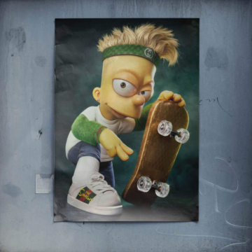 Bart Simpson Inspired Skateboard Poster Art