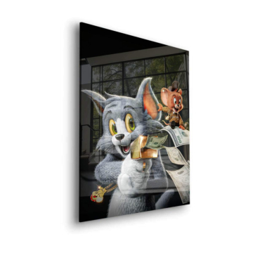 Tom and Jerry Inspired Money Acrylic Glass Art