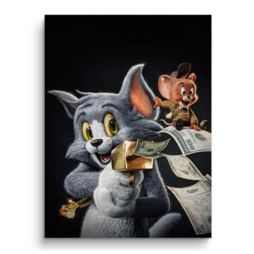 Tom and Jerry Inspired Money Canvas Art
