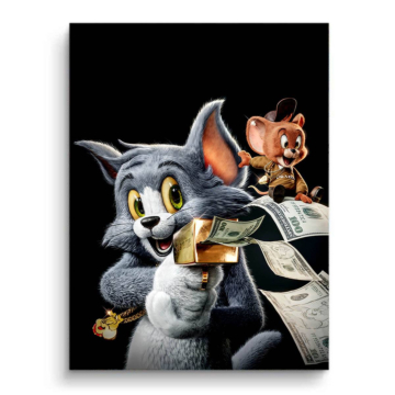 Dinero inspirado en Tom and Jerry - cuadro PVC mate