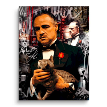 Retrato mafia inspirado en Godfather - cuadro PVC mate
