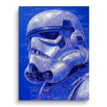 Szkic techniczny inspirowany szturmowcem Star Wars - obraz na matowym PVC