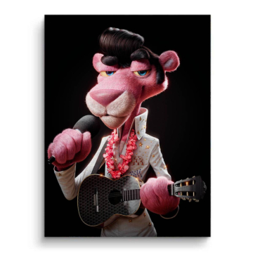 Pink Panther Inspired Guitar Canvas Art