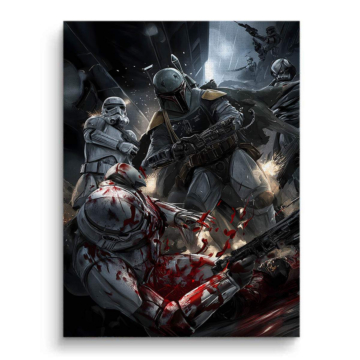 Mandalorian Inspired Battle Canvas Art