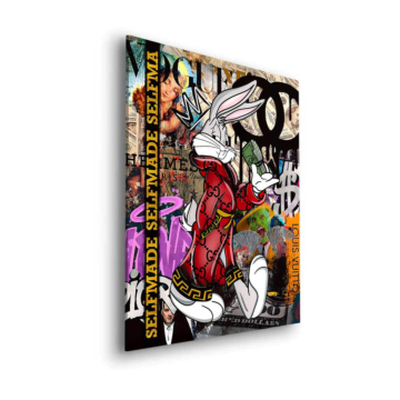 Bugs Bunny Inspired Money Graffiti Dibond Matt Art