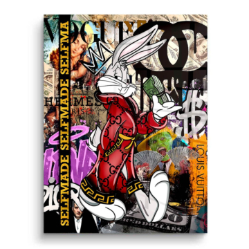 Geld Graffiti inspiriert von Bugs Bunny - PVC-Bild glänzend