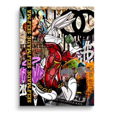 Bugs Bunny Inspired Money Graffiti PVC Matt Art