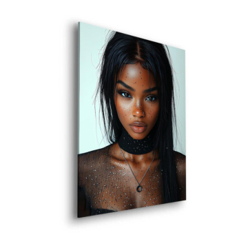 Glamorous Black Dress Portrait Dibond Matt Art