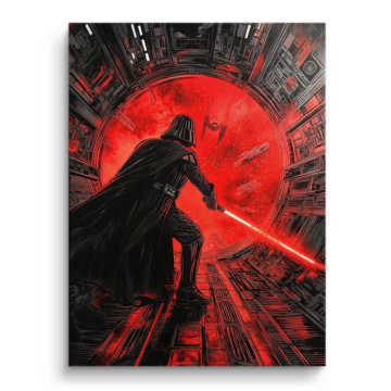 Darth Vader Inspired Red Corridor Canvas Art