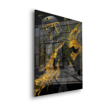 Boba Fett Inspired Fire Warrior Acrylic Glass Art