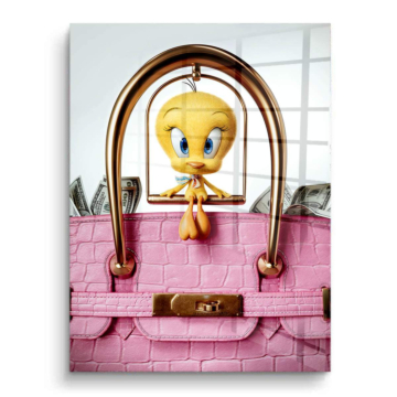 Luxus Handtasche inspiriert von Tweety - PVC-Bild glänzend