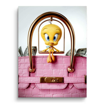 Luxus Handtasche inspiriert von Tweety - PVC-Bild matt