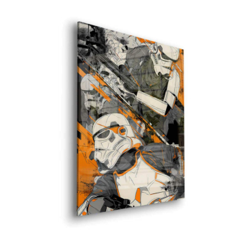 Stormtrooper Inspired Battle Collage Acrylic Glass Art