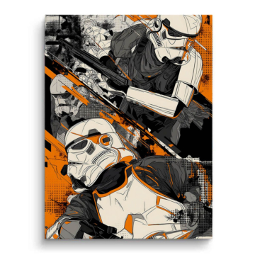 Starcie kolaż inspirowany szturmowcem Star Wars - obraz na matowym PVC