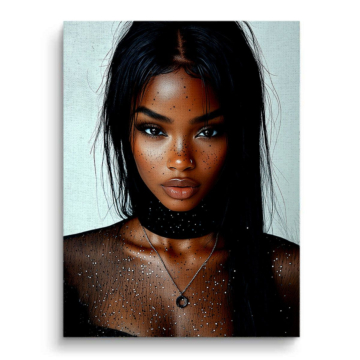 Glamorous Black Dress Portrait Canvas Art