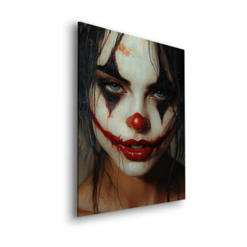 Retrato oscuro de mujer payaso - cuadro Dibond mate