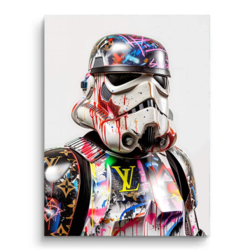 Luksusowy graffiti inspirowany szturmowcem Star Wars - obraz na matowym PVC