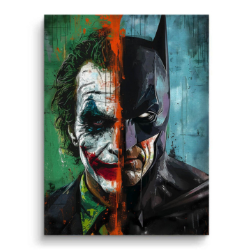 Portrait scindé inspiré de Joker Batman - tableau sur toile