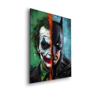 Portrait scindé inspiré de Joker Batman - tableau Dibond mat