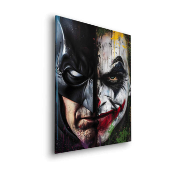 Dualité inspirée de Batman et Joker - tableau Dibond mat