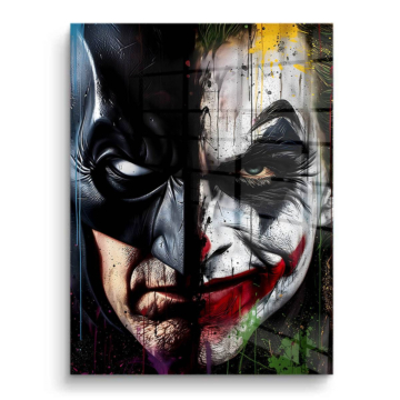 Dualität inspiriert von Batman und Joker - PVC-Bild glänzend