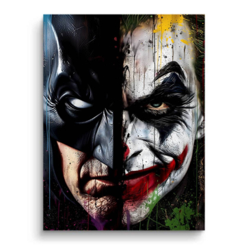 Dualité inspirée de Batman et Joker - tableau PVC mat