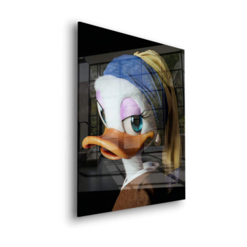 Perlenohrring inspiriert von Daisy Duck - Acrylglasbild