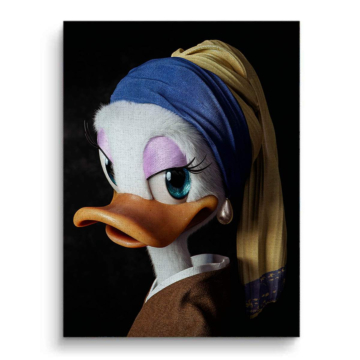 Daisy Duck Inspired Pearl Earring Canvas Art
