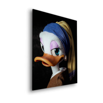 Perlenohrring inspiriert von Daisy Duck - Dibond-Bild matt