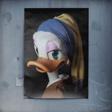 Daisy Duck Inspired Pearl Earring Poster Art