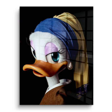Perlenohrring inspiriert von Daisy Duck - PVC-Bild glänzend