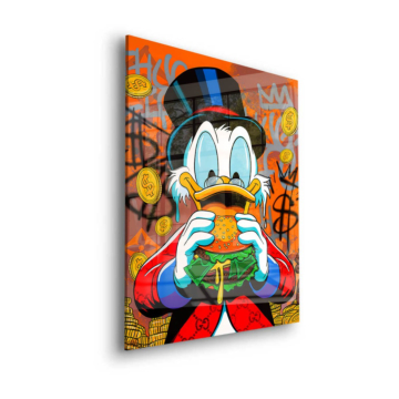 Riqueza inspirado en Scrooge McDuck - cuadro en vidrio acrílico