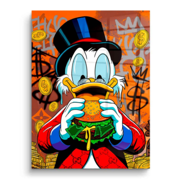 Reichtum inspiriert von Scrooge McDuck - PVC-Bild glänzend