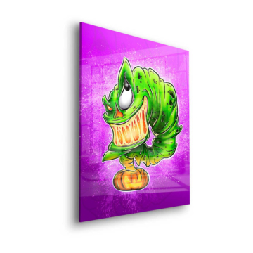 Planta monstruosa con grafiti - cuadro en vidrio acrílico