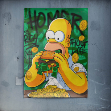 Greed inspirowany Homerem Simpsonem - plakat