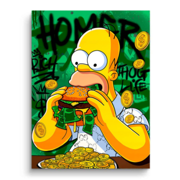 Homer Simpson Inspired Greed PVC Matt Art
