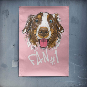 Happy Dog Fan Poster Art