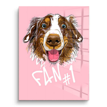 Glücklicher Hund als Fan - PVC-Bild glänzend