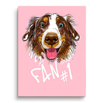 Glücklicher Hund als Fan - PVC-Bild matt