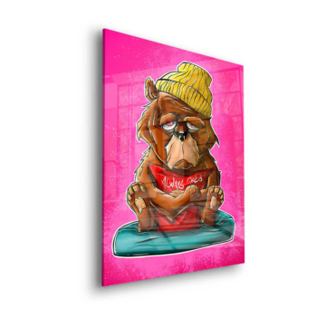 Fauler Bulldog im Pop-Art-Stil - Acrylglasbild