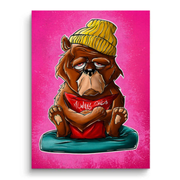 Fauler Bulldog im Pop-Art-Stil - Leinwandbild