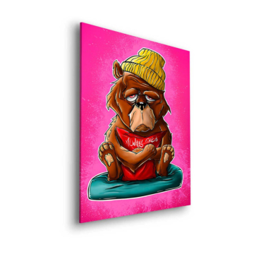 Fauler Bulldog im Pop-Art-Stil - Dibond-Bild matt