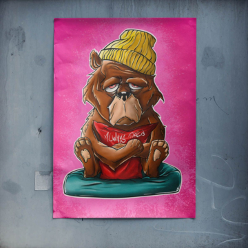Fauler Bulldog im Pop-Art-Stil - Poster