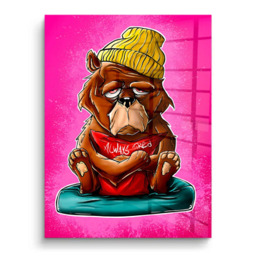 Fauler Bulldog im Pop-Art-Stil - PVC-Bild glänzend