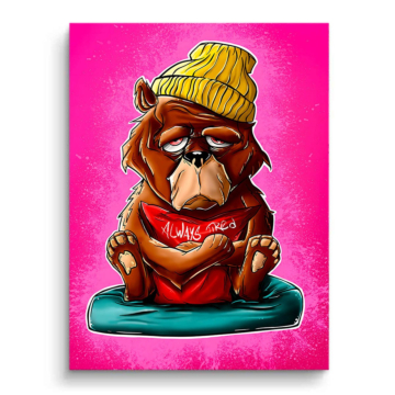 Fauler Bulldog im Pop-Art-Stil - PVC-Bild matt