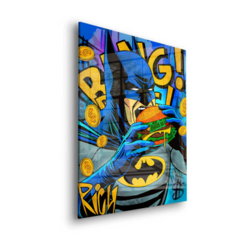 Burger pop inspiré de Batman - tableau en verre acrylique