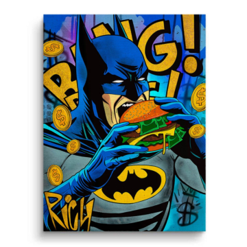 Batman Inspired Burger Pop Canvas Art