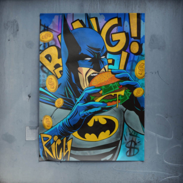 Hamburguesa pop inspirada en Batman - póster