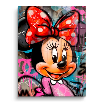 Graffiti inspirowane Myszką Minnie - obraz na PVC z połyskiem