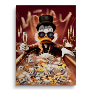 Scrooge McDuck Inspired Luxury Wealth Canvas Art
